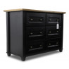 Commode 6 Tiroirs Bois Noir 100x49x73.8cm