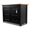 Commode 6 Tiroirs Bois Noir 100x49x73.8cm