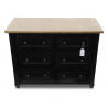 Commode 6 Tiroirs Bois Noir 100x49x73.8cm