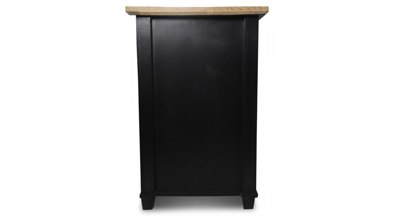 Commode 6 Tiroirs Bois Noir 100x49x73.8cm