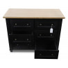 Commode 6 Tiroirs Bois Noir 100x49x73.8cm