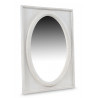 Miroir Ancien Oval Vertical Bois Cerusé Blanc 55.5x3.5x72.5cm