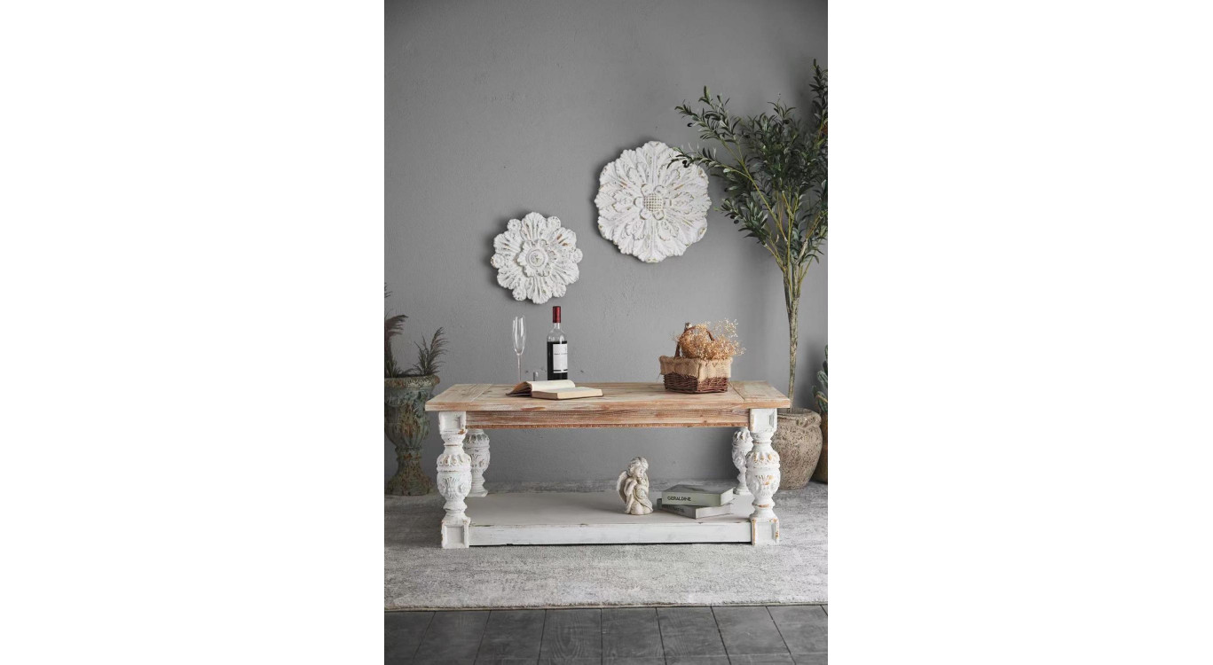 Table Basse Bois Blanc 120x70x50cm