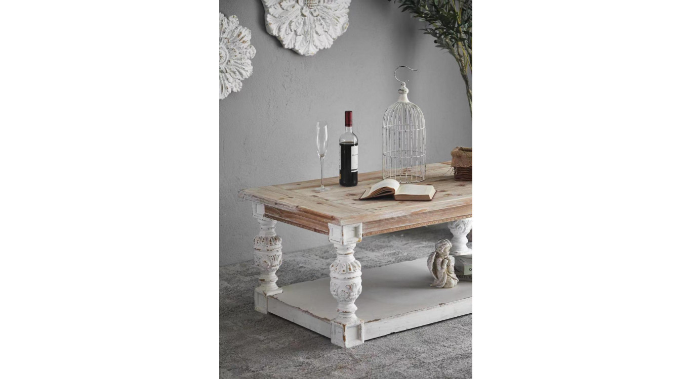 Table Basse Bois Blanc 120x70x50cm