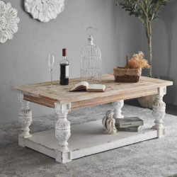 Table Basse Bois Blanc 120x70x50cm