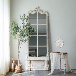 Grand Miroir Bois Blanc 76x13x215cm