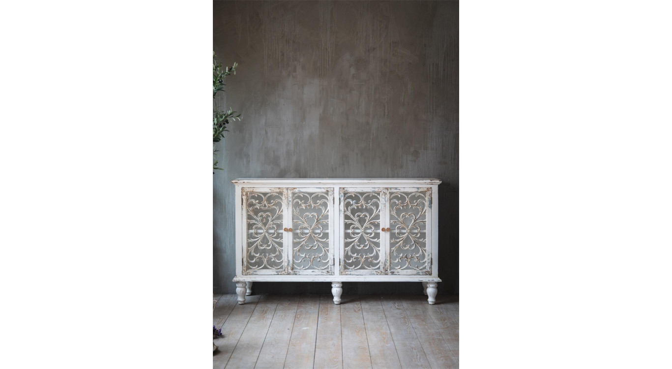 Buffet 4 Tiroirs Bois Blanc 152x40x91.5cm