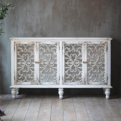 Buffet 4 Tiroirs Bois Blanc 152x40x91.5cm