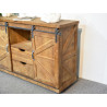 Buffet 2 Tiroirs Bois Marron 120x40x80cm