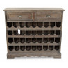 Meuble Rangement Vins Bois 2 Tiroirs 108.5x30.5x98.5cm