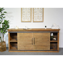 Buffet 4 Tiroirs Bois Marron 180x80x45cm