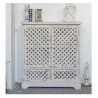 Buffet 2 Tiroirs Bois Blanc 90x36x100cm