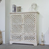 Buffet 2 Tiroirs Bois Blanc 90x36x100cm