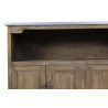 Meuble Bas Rangement Bois Plateau Zinc 119x47x90cm