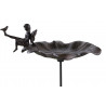 Abreuvoir Oiseau Ange sur Pied Fonte Fonte Marron 30x28x72cm