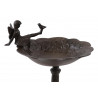 Abreuvoir Oiseau Ange sur Pied Fonte Fonte Marron 28x25x52cm