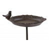 Abreuvoir Oiseau sur Pied Fonte Fonte Marron 28.5x19x40cm