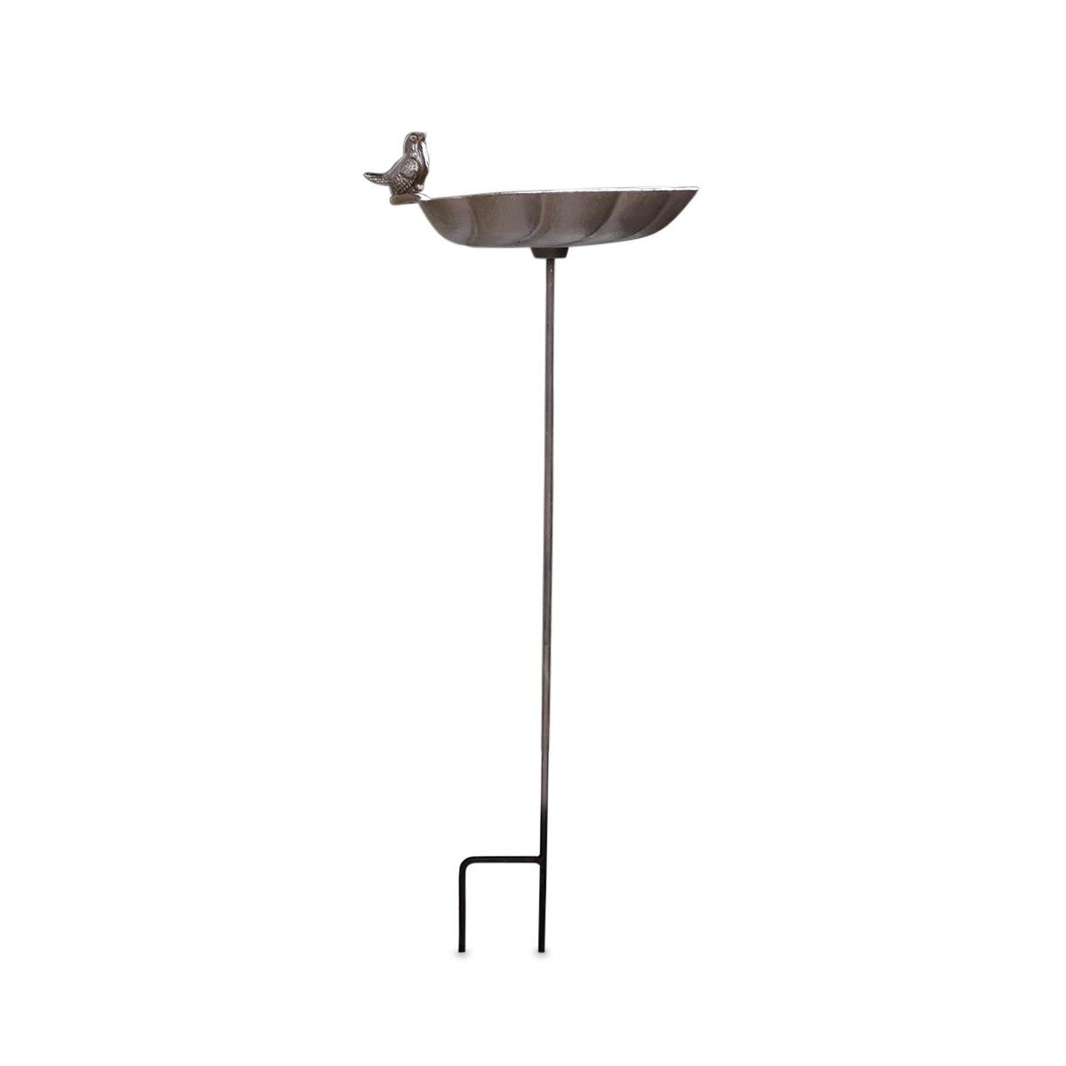 Abreuvoir Oiseau sur Pied Fonte Fonte Marron 26x26.5x72cm