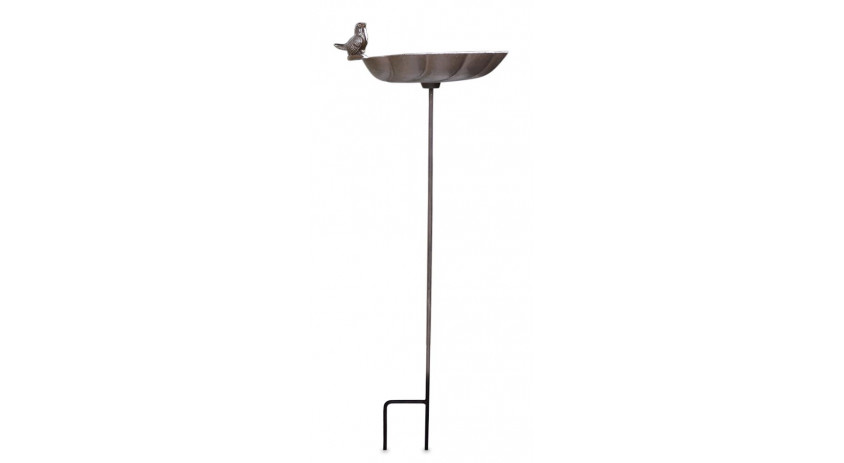 Abreuvoir Oiseau sur Pied Fonte Fonte Marron 26x26.5x72cm