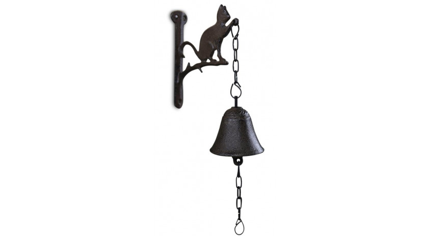 Glocke Katze Gusseisen Braun 12.2x4x12.5cm