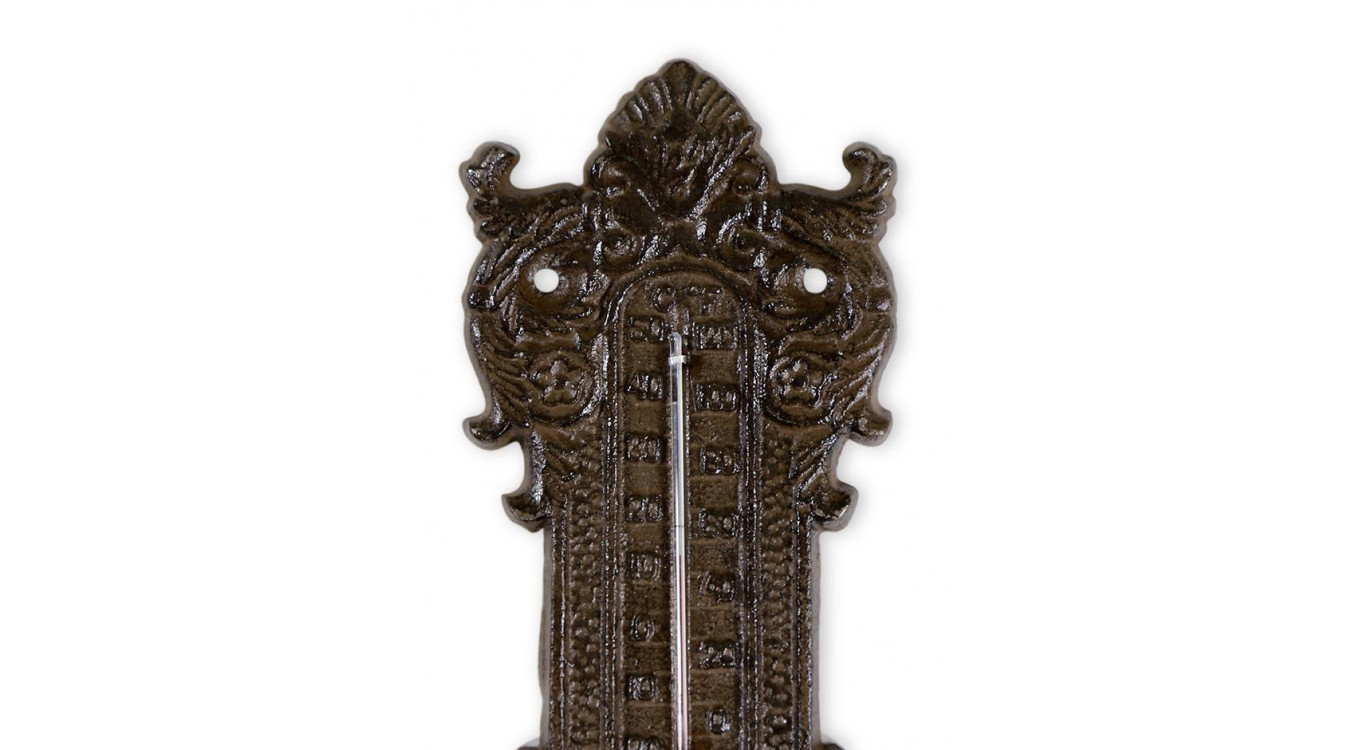 Thermomètre Fonte Marron 13x1x37.5cm