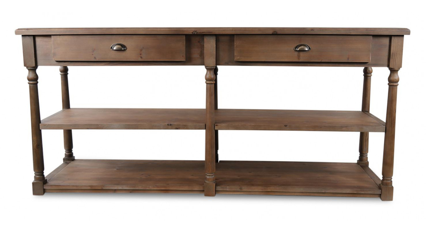 Console Drapier 2 Tiroirs Bois 190x54x87cm