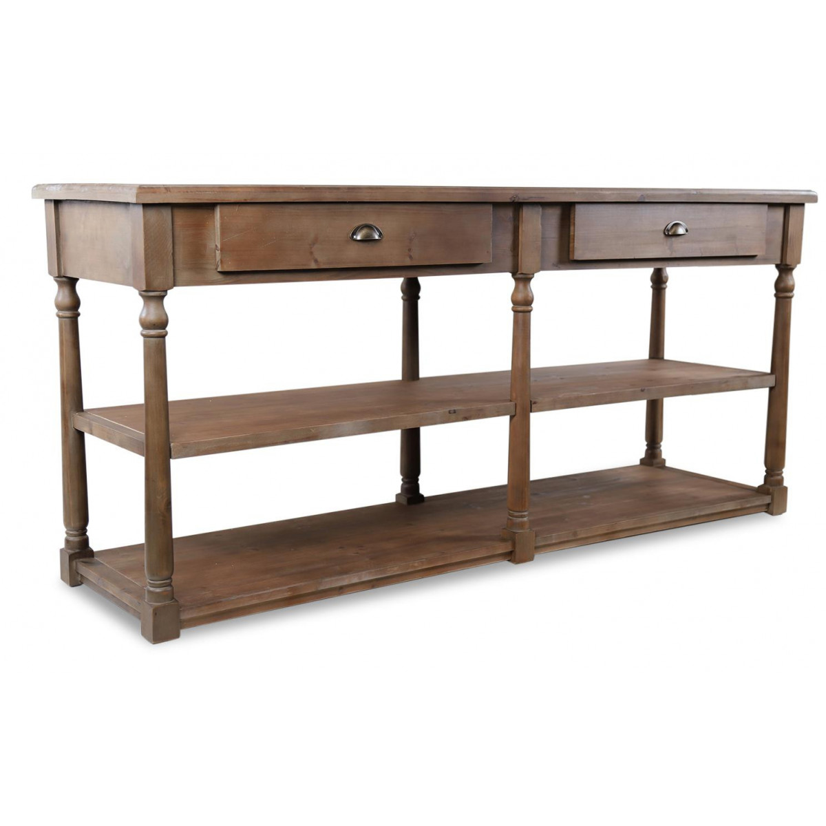 Console Drapier 2 Tiroirs Bois 190x54x87cm