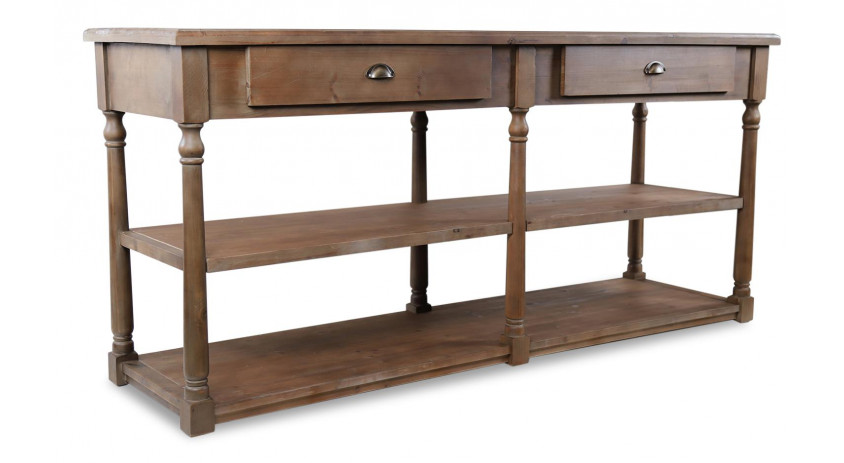 Console Drapier 2 Tiroirs Bois 190x54x87cm