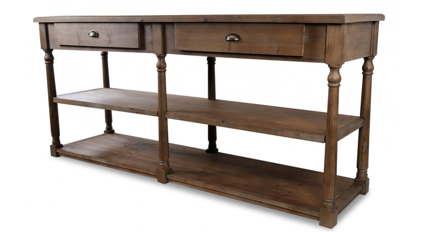 Console Drapier 2 Tiroirs Bois 190x54x87cm