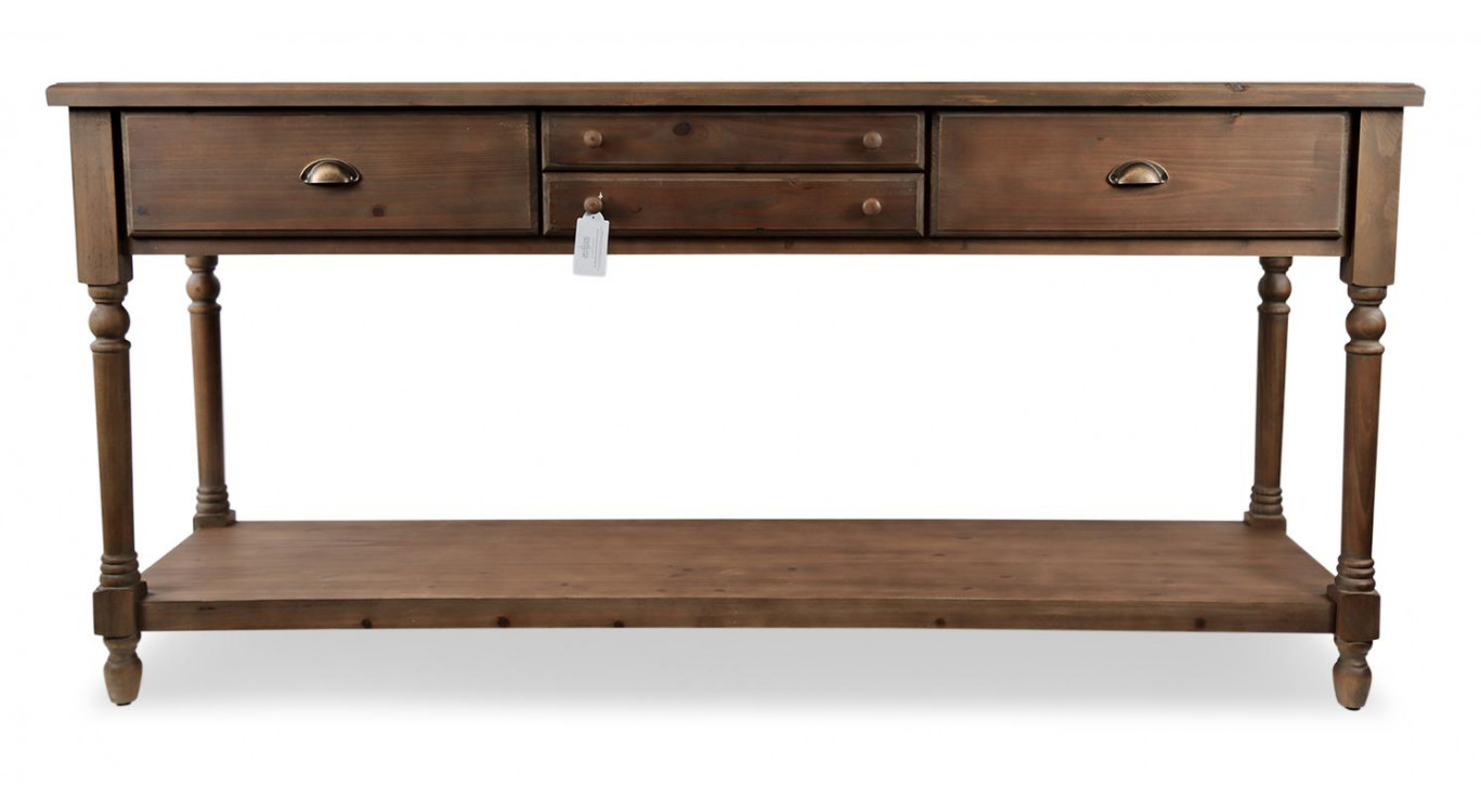 Console Drapier 4 Tiroirs Bois 183x50x87cm