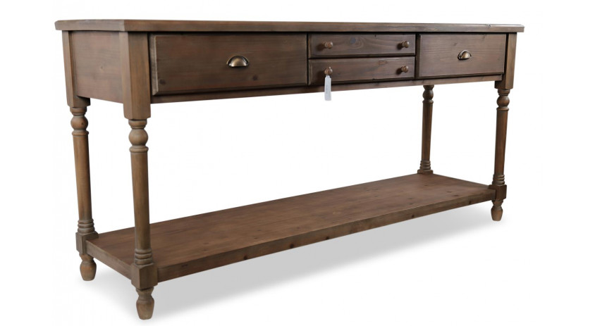 Console Drapier 4 Tiroirs Bois 183x50x87cm