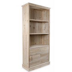 Geschirrschrank mit 6 Schubladen Nacktes Holz 78x34x168cm