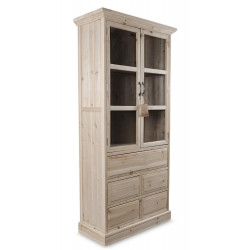 Geschirrschrank mit 5 Schubladen Nacktes Holz 81x35x169cm