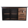 Buffet 3 Tiroirs Bois Marron 138x42x74cm