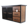 Buffet 3 Tiroirs Bois Marron 138x42x74cm