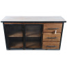 Buffet 3 Tiroirs Bois Marron 138x42x74cm