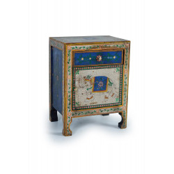 Table De Chevet 1 Tiroir Bois Multicolore 46x35x60cm