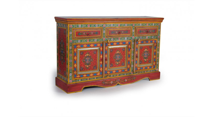 Buffet 3 Tiroirs Bois Multicolore 140x40x86cm