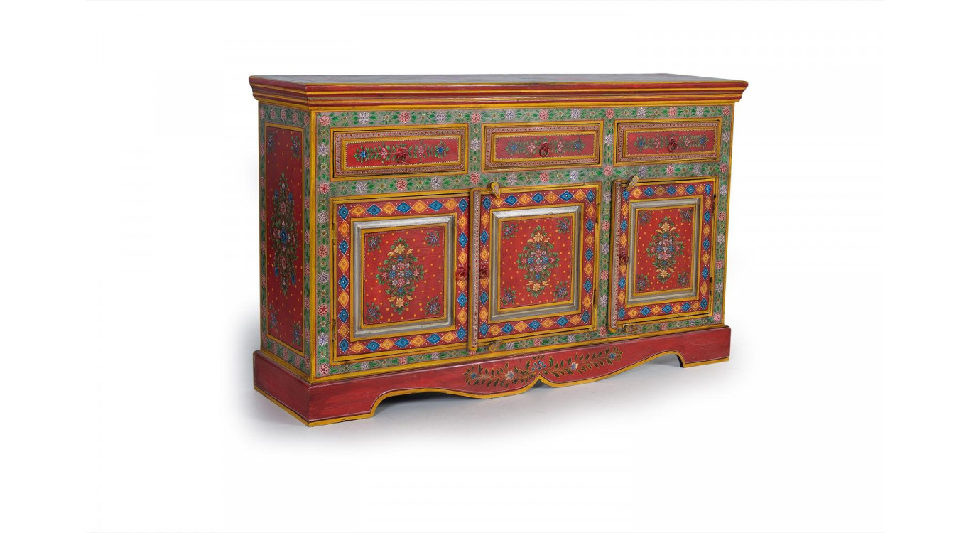 Buffet 3 Tiroirs Bois Multicolore 140x40x86cm