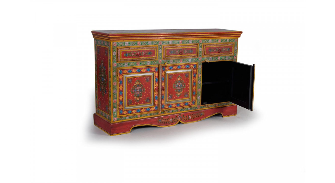 Buffet 3 Tiroirs Bois Multicolore 140x40x86cm