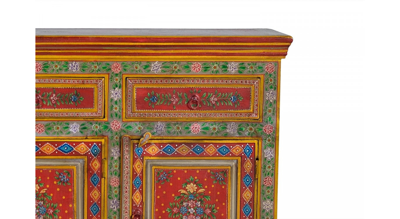 Buffet 3 Tiroirs Bois Multicolore 140x40x86cm