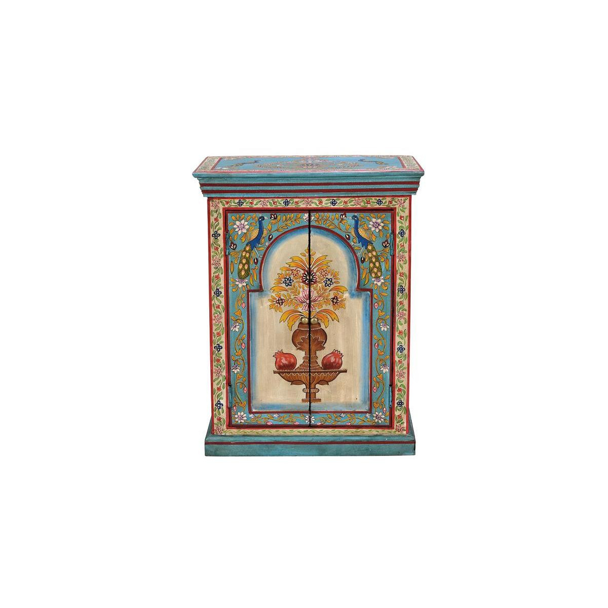 Table De Chevet 2 Tiroirs Bois Multicolore 52x34x68cm