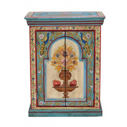 Table De Chevet 2 Tiroirs Bois Multicolore 52x34x68cm