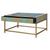 Table Basse 1 Tiroir Bois, Métal Multicolore 90x60x46cm