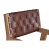 Chaise Bois, Cuir Marron 53x62x90cm