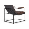 Fauteuil Fer, CuirMarron 58x74x76cm