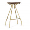 Tabouret Fer, CuirMarron 47x41x81cm