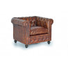 Fauteuil Cuir Marron 96x86x72cm