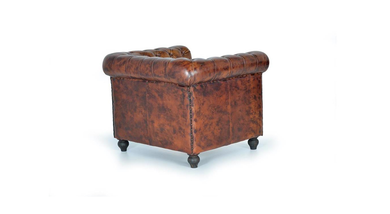 Fauteuil Cuir Marron 96x86x72cm