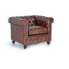 Fauteuil Cuir Marron 96x86x72cm